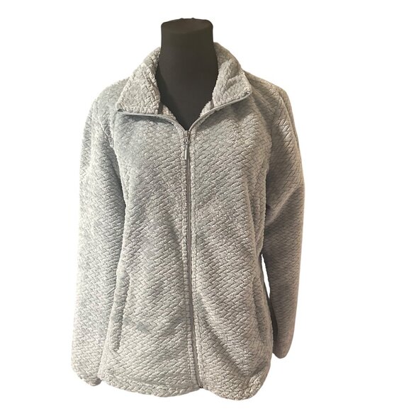 Free Country faux fur light blue zip jacket size L - Picture 4 of 7